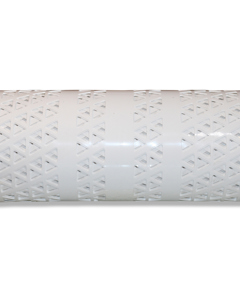 Egg belt 500x1.3 - 10m white MB PP triang. holes 20mm edge